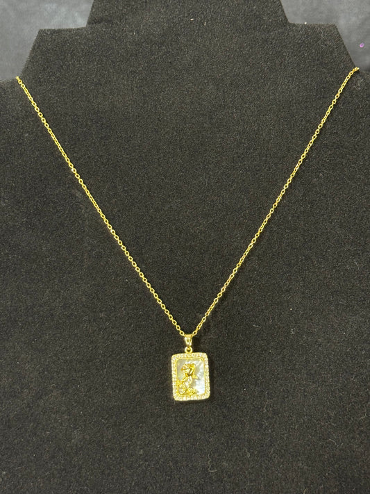 Flower Portrait Necklace