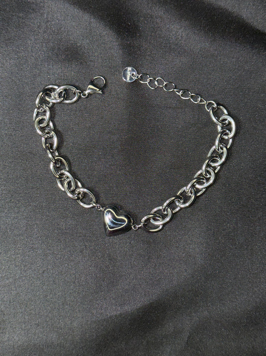 Heart Cuban Bracelet