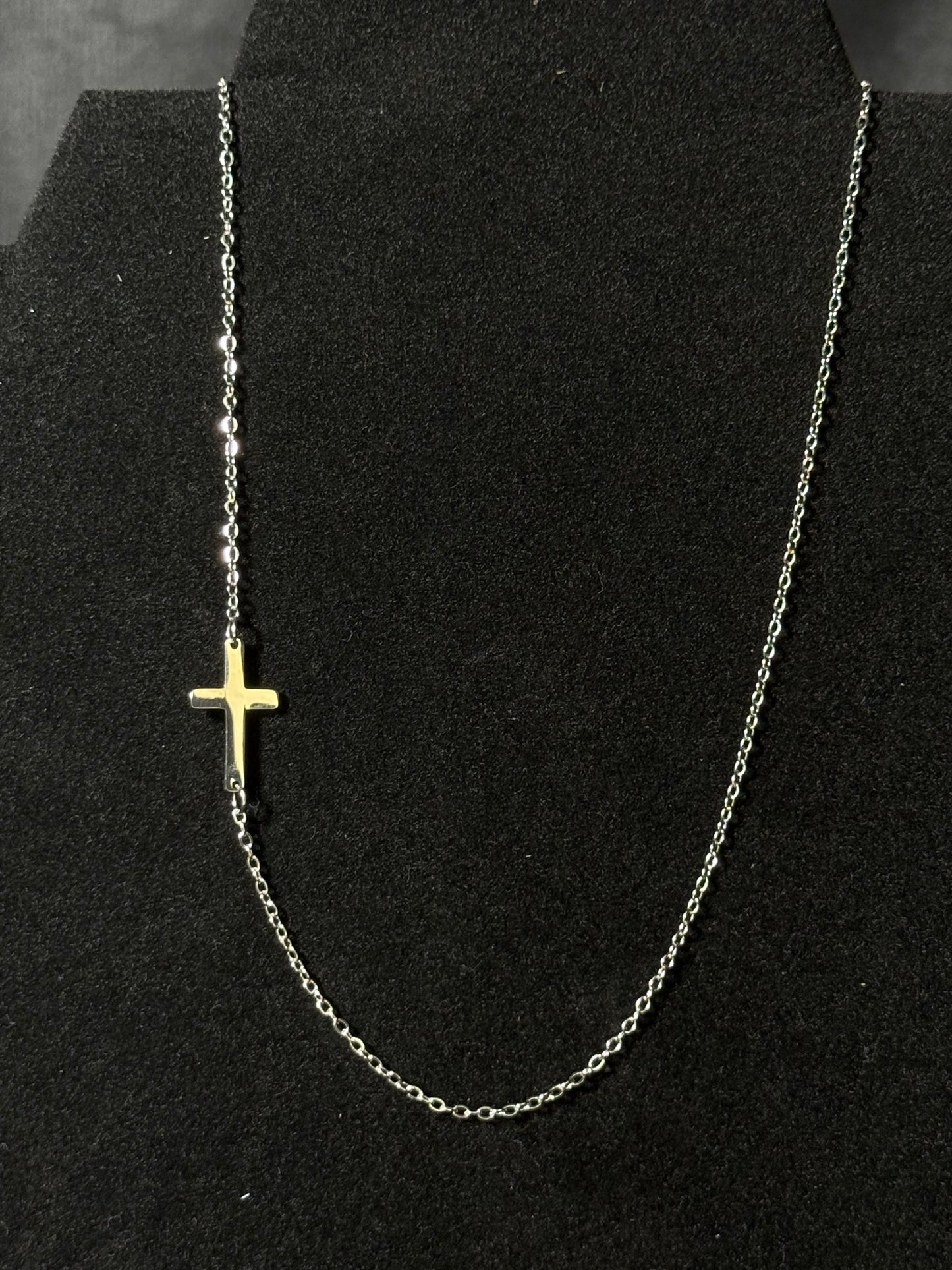 Side Cross Necklace