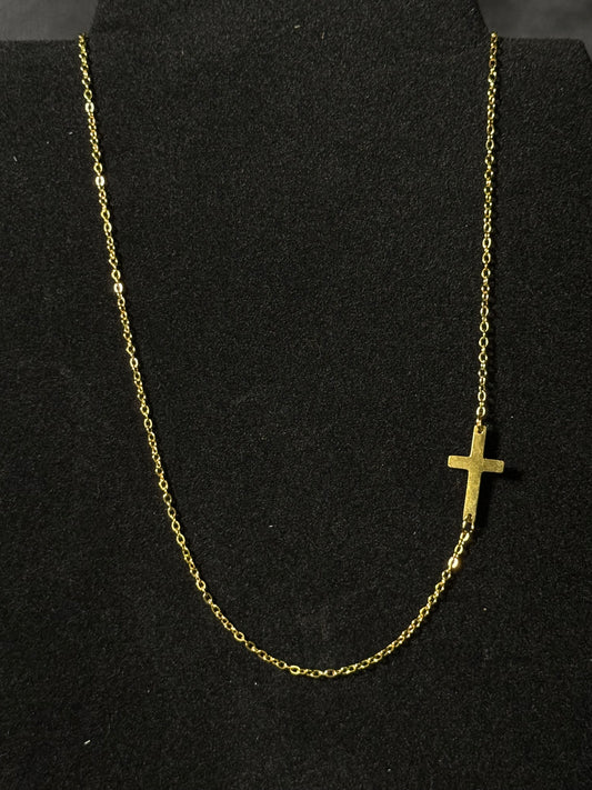 Side Cross Necklace