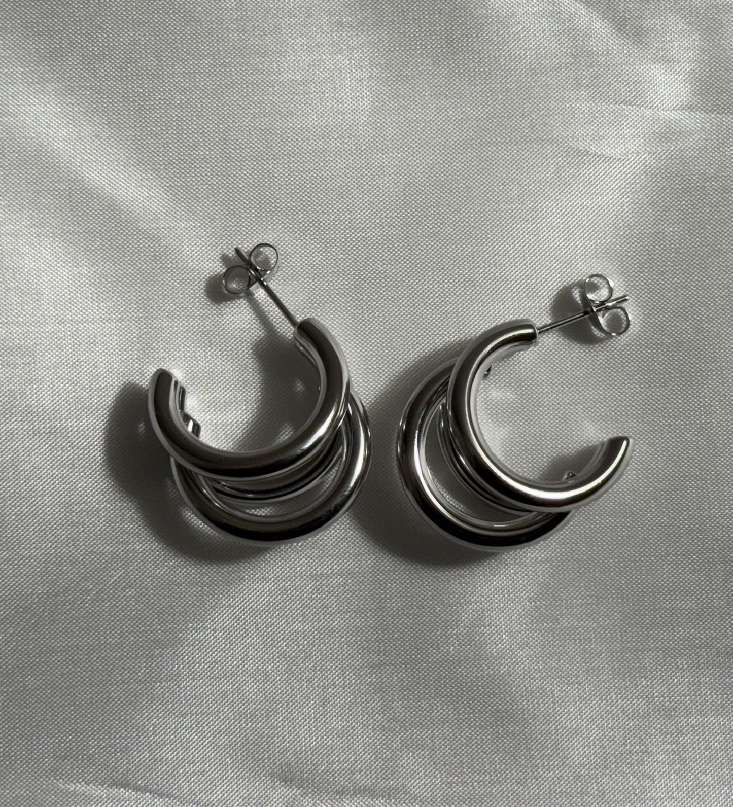 Triple swoop earrings