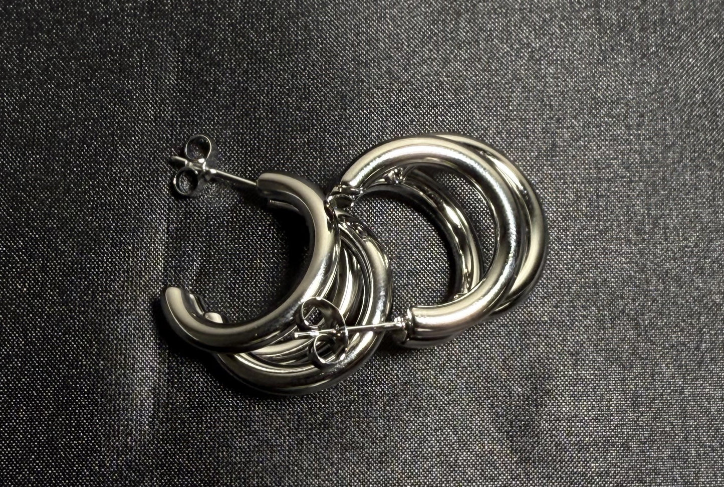 Triple swoop earrings
