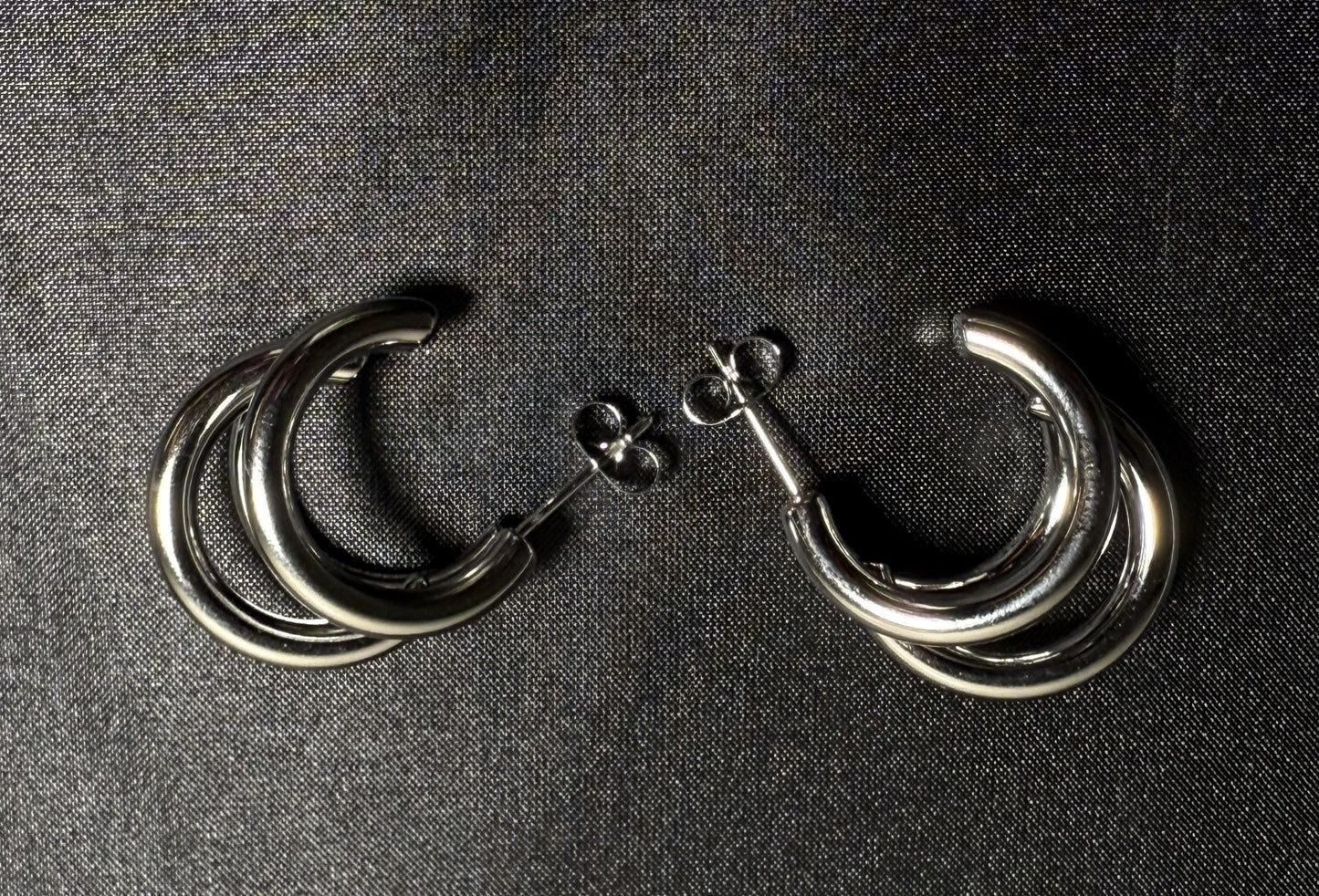 Triple swoop earrings